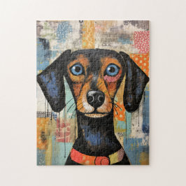 Cute Puppy Funny Dog Mixed Media Animal Pet ジグソーパズル