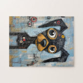 Cute Puppy Funny Dog Mixed Media Animal Pet ジグソーパズル (横)
