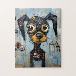 Cute Puppy Funny Dog Mixed Media Animal Pet ジグソーパズル