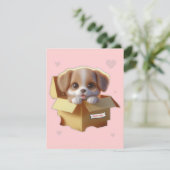 Cute Puppy Gift Card | Kawaii Dog Greeting Card カード (スタンド正面)