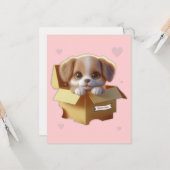 Cute Puppy Gift Card | Kawaii Dog Greeting Card カード (正面/裏面インサイチュ)