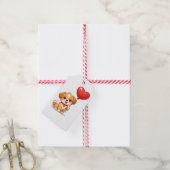 Cute Puppy Heart Balloon Valentines Design ギフトタグ (より糸付き)