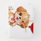 Cute Puppy Heart Balloon Valentines Design ラッピングペーパーシート (インサイチュ)