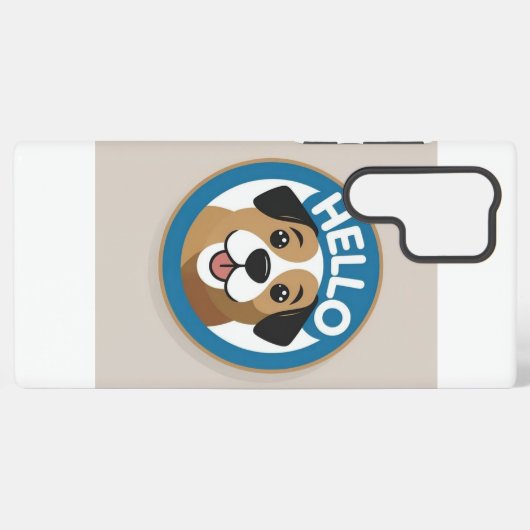 Cute Puppy “Hello” Mobile Case Samsung Galaxyケース (裏面横)