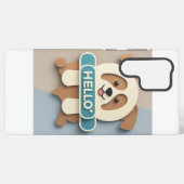  Cute Puppy “Hello” Mobile Case Samsung Galaxyケース (裏面横)