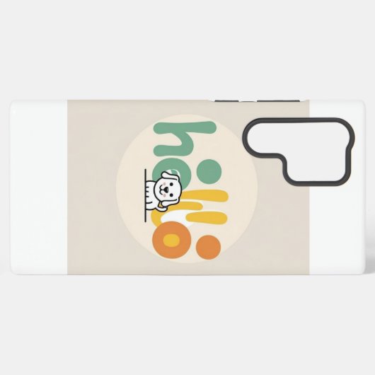 Cute Puppy “Hello” Mobile Case Samsung Galaxyケース (裏面横)