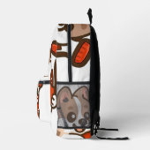 Cute Puppy Hugging Soda Bottle プリントバックパック (右)