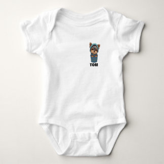 Cute Puppy in a Pocket Baby Bodysuit ベビーボディスーツ