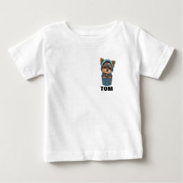 Cute Puppy in a Pocket T-Shirt ベビーTシャツ