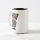 Cute Puppy in a Pocket Two-Tone Coffee Mug ツートーンマグカップ (正面左)