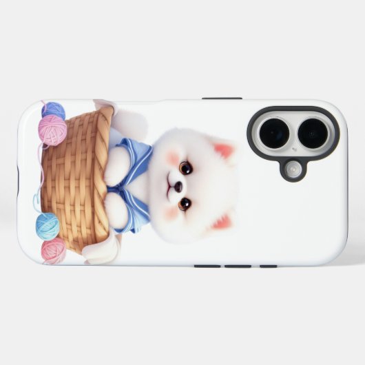 Cute Puppy in Basket iPhone / iPad case Case-Mate iPhoneケース (裏面 (横))