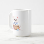 Cute Puppy in Basket Mug コーヒーマグカップ (正面左)