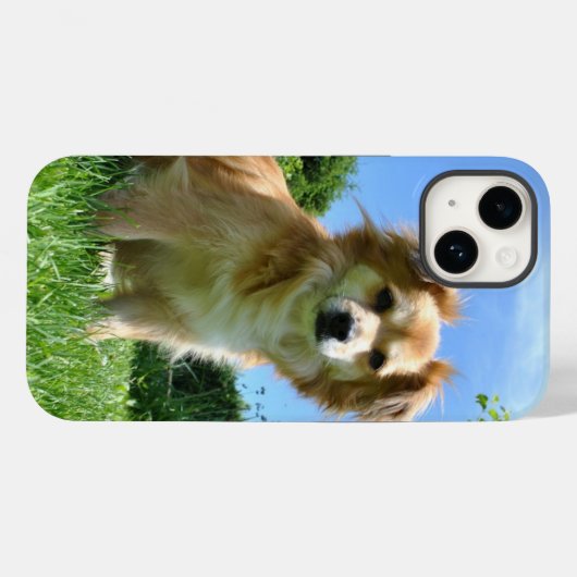 Cute Puppy in Garden Photo Case-Mate iPhoneケース (裏面 (横))