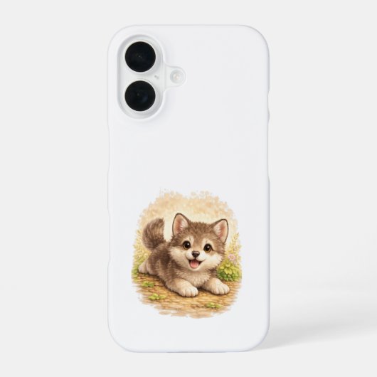 Cute Puppy iPhone 16 Case Kawaii Dog 16ケース (裏面)