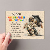 Cute Puppy Kindergarten Graduation  アクリル招待状 (インサイチュ (ポータブル))