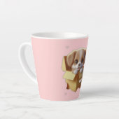 Cute Puppy Latte Mug | Kawaii Dog Gift カフェラテマグ (左アングル)