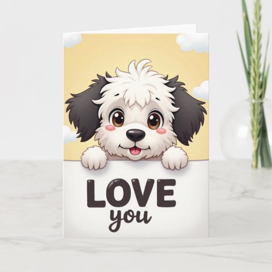 Cute Puppy Love You Card カード (正面)