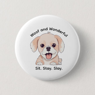 Cute Puppy Lovers Stylish Dog Mom Button 缶バッジ