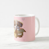 Cute Puppy Mug | Kawaii Dog Gift コーヒーマグカップ (正面右)