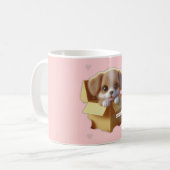Cute Puppy Mug | Kawaii Dog Gift コーヒーマグカップ (正面左)