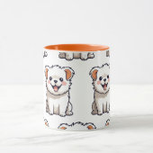 Cute Puppy Mug – Seamless Dog Pattern マグカップ (中央)