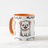 Cute Puppy Mug – Seamless Dog Pattern マグカップ (正面左)