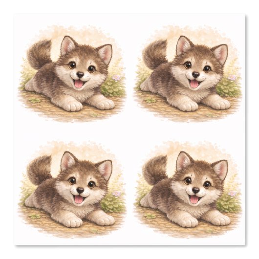 Cute Puppy Pattern Wallpaper Nursery Kids 壁紙 (正面)