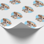 Cute Puppy Pattern Wrapping Paper for Gifts ラッピングペーパー (角)