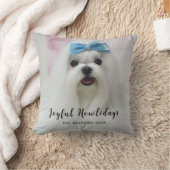 Cute Puppy Pawlidays Modern Dog Christmas Design クッション (ブランケット)