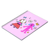 Cute Puppy Pink Spiral Photo Notebook ノートブック (左側)
