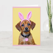 Cute Puppy Rabbit Ears Card カード (正面)
