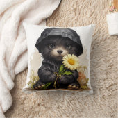 Cute Puppy Raincoat Pillow Kawaii Dog Nursery Deco クッション (ブランケット)