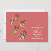 Cute Puppy Reindeer Baby’s First Christmas シーズンカード (正面)