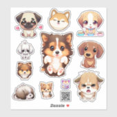 cute puppy stickers シール (シート)
