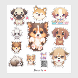 cute puppy stickers シール