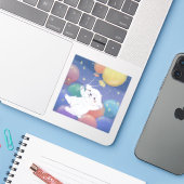 Cute Puppy with Balloons & Stars シール (ノートパソコンとiPhone)