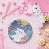 Cute Puppy with Balloons & Stars ペーパープレート (パーティー)