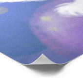 Cute Puppy with Balloons & Stars ポスター (角)