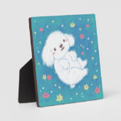 Cute Puppy with Flowers フォトプラーク (正面)