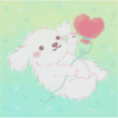 Cute Puppy with Heart Balloon シール (正面)