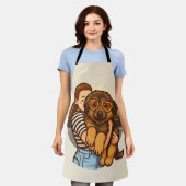 Cute Puppy with Heart Sunglasses  エプロン (着用した状態)