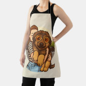 Cute Puppy with Heart Sunglasses  エプロン (インサイチュ)