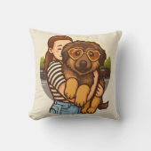 Cute Puppy with Heart Sunglasses  クッション (正面)