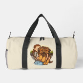 Cute Puppy with Heart Sunglasses  ダッフルバッグ (裏面)