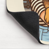 Cute Puppy with Heart Sunglasses  マウスパッド (コーナー)