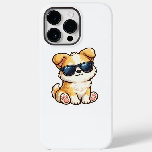Cute Puppy with Sunglasses Kawaii Design Case-Mate iPhoneケース (裏面)
