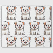 Cute Puppy Wrapping Paper – Seamless Dog Pattern ラッピングペーパー (フラット)