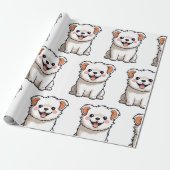 Cute Puppy Wrapping Paper – Seamless Dog Pattern ラッピングペーパー (アンロールド)