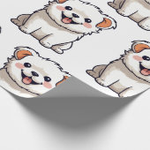 Cute Puppy Wrapping Paper – Seamless Dog Pattern ラッピングペーパー (角)