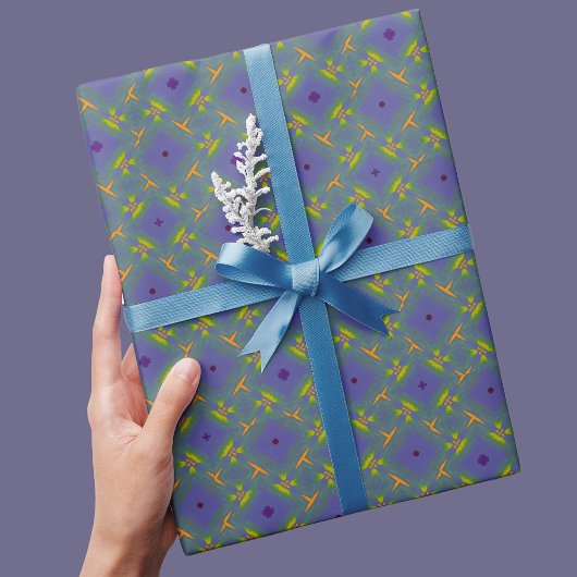 Cute Purple and Green Modern Gift for Mom ラッピングペーパー
